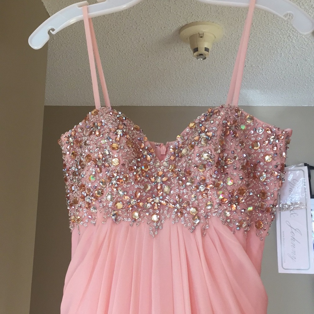 NWT pink 1/2 prom bridesmaids maxi dress